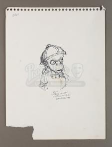 STAR WARS: EPISODE IV - A NEW HOPE - Hand-Drawn Cantina Alien with Helmet sketch by Laine Liska