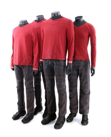 STAR TREK (2009) and STAR TREK INTO DARKNESS (2013) - Set of Four Men's Enterprise Operations Uniforms