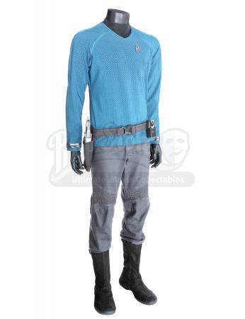 STAR TREK INTO DARKNESS (2013) - Mr. Spock's Enterprise Sciences Uniform with Starfleet Phaser, Holster Belt and Communicator