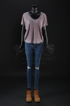 Trini Kwan's Burgundy T-shirt Shirt Training Costume