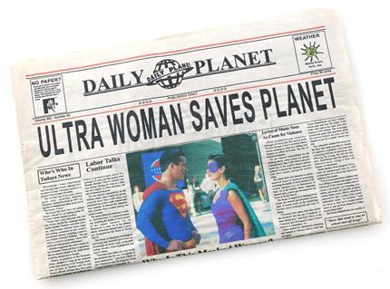 LOIS & CLARK: THE NEW ADVENTURES OF SUPERMAN (1993 - 1997) - ‘Ultra Woman Saves Planet’ Daily Planet Newspaper