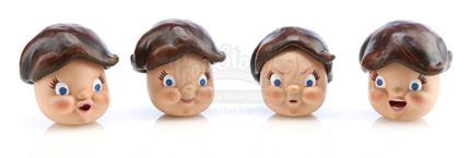 CAMPBELL's SOUP COMMERCIALS (1950s - 1960s) - Four Campbell’s Soup Kids' Resin Stop-Motion Puppet Heads