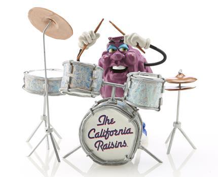 CALIFORNIA RAISINS (BASED ON COMMERCIALS) - Beebop's California Raisin Puppet and Drum Kit Replica Signed By Will Vinton