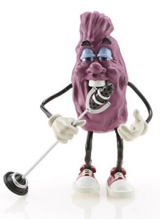 CALIFORNIA RAISINS (BASED ON COMMERCIALS) - A.C.'s California Raisin Puppet and Microphone Replica On Stand Signed By Will Vinton