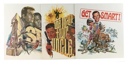 GET SMART (1965 - 1970) / I SPY (1965 - 1968) / THE MAN FROM U.N.C.L.E (1964 - 1968) - Three NBC 1960s Promotional Posters