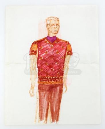 STAR TREK: THE ORIGINAL SERIES (1966 - 1969) - William Ware Theiss Hand-Drawn Costume Sketch Of Captain R.M. Merik’s (William Smithers) Roman Tunic